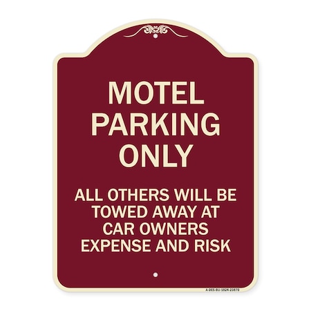 Signmission Motel Parking All Others Towed Heavy-Gauge Aluminum Architectural Sign, 24" x 18", BU-1824-23870 A-DES-BU-1824-23870